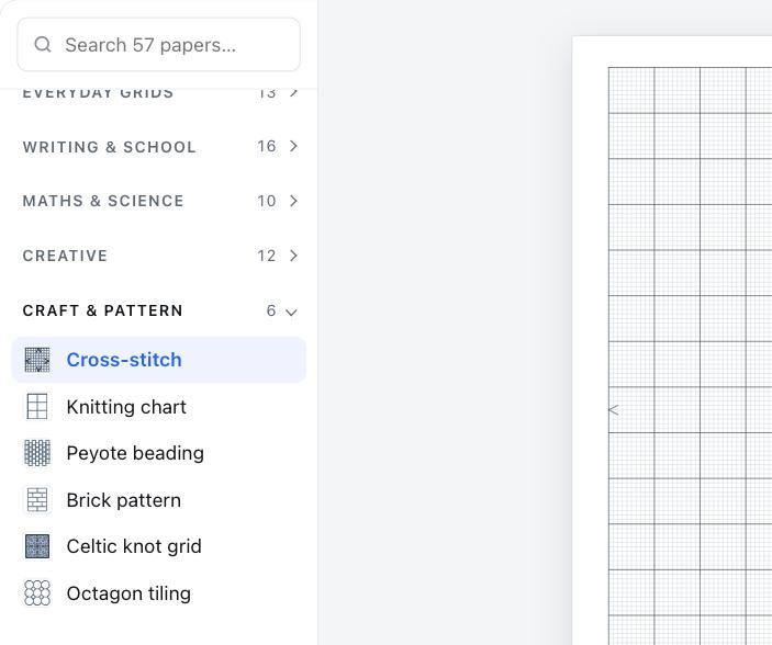 Graph Paper Needlework 十字繡方格紙 — 免費可列印 PDF