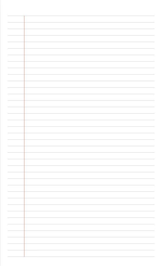 Právnický linkovaný papír na formátu US Legal, ukázkový list k tisku