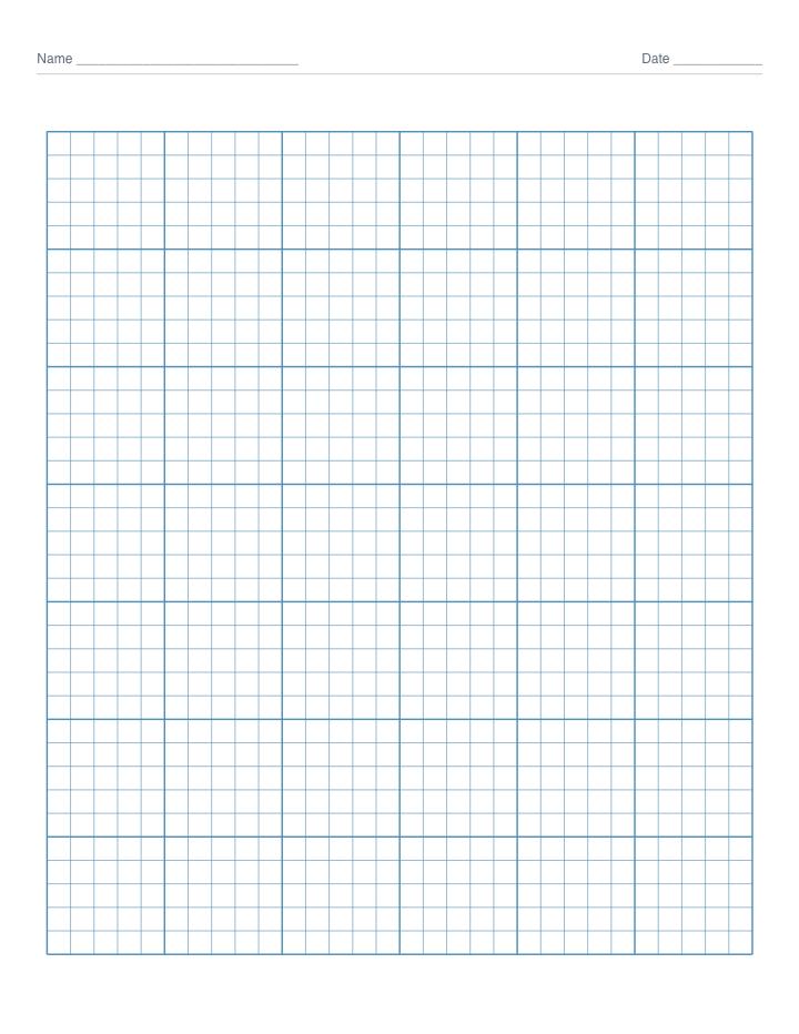 Carta a quadretti per matematica su US Letter, esempio di foglio stampabile