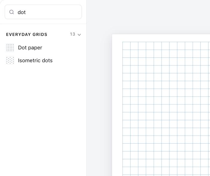 Searching the list of paper types for dot paper