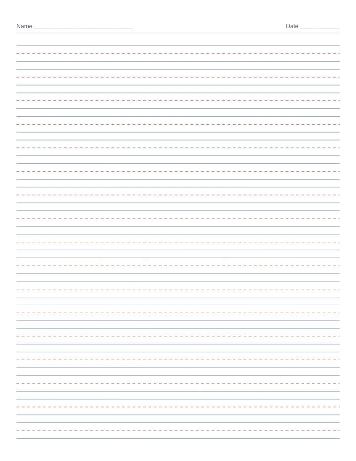 Linkovaný papír pro 3. třídu na formátu US Letter, ukázkový list k tisku